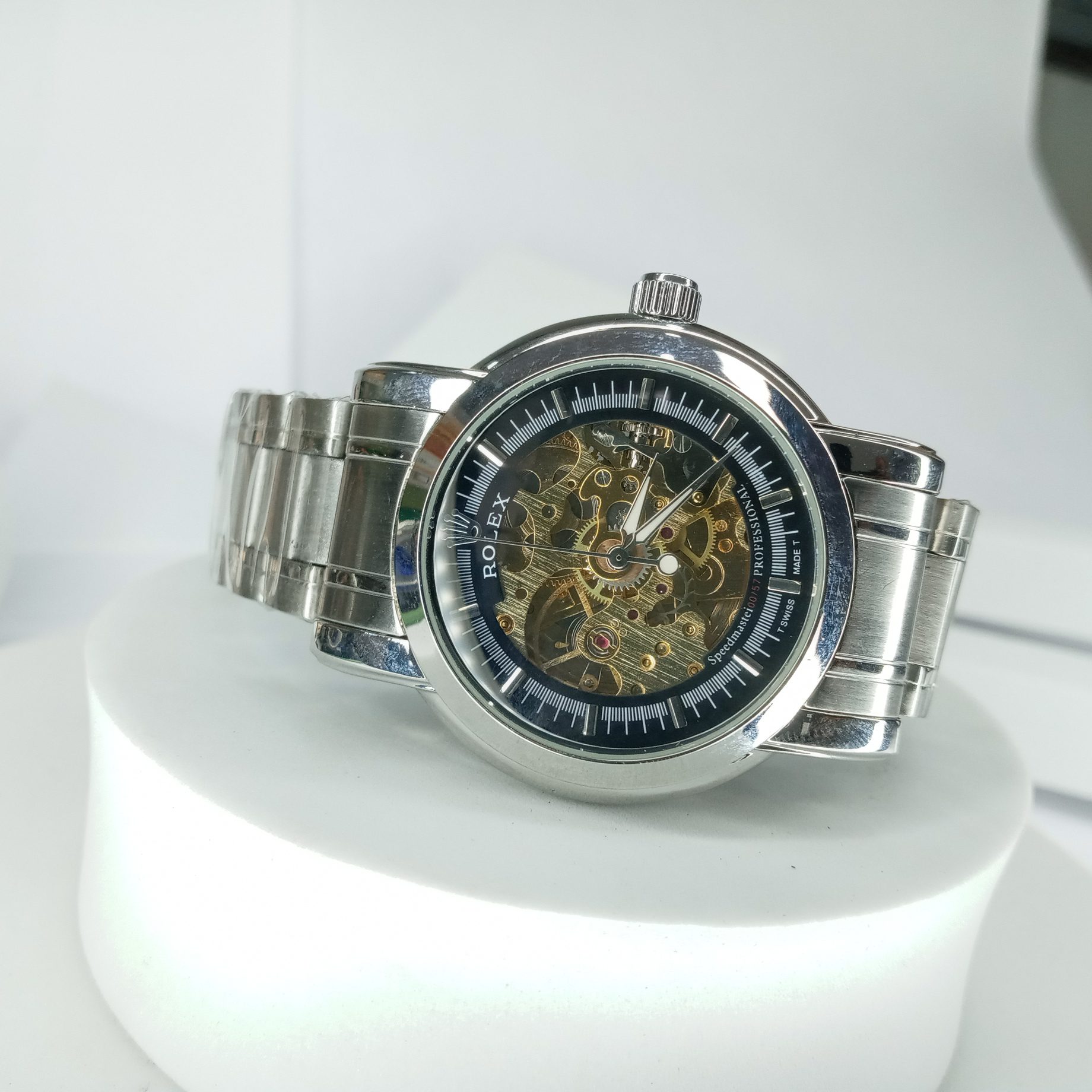 Rolex Men's Automatic Skeleton Dial Stainless Steel Watch