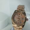 Rolex Silver-Tone Diamond Dial Women's Watch with Colorful Arabic Numerals