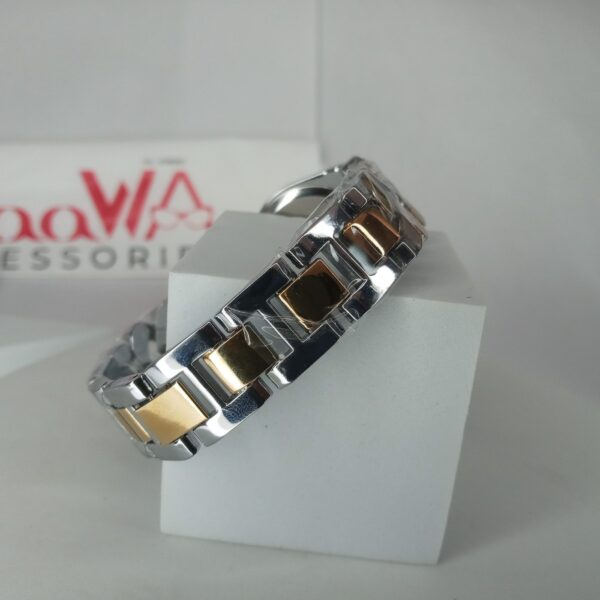 Rolex Women's Two-Tone Chain Link Watch with Black Dial  Gold Accents