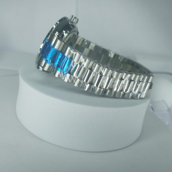 Rolex Oyster Perpetual Day-Date Men's Silver Stainless Steel Watch with Diamond Dial