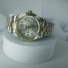 Rolex Oyster Perpetual Day-Date Men's Silver Stainless Steel Watch with Diamond Dial