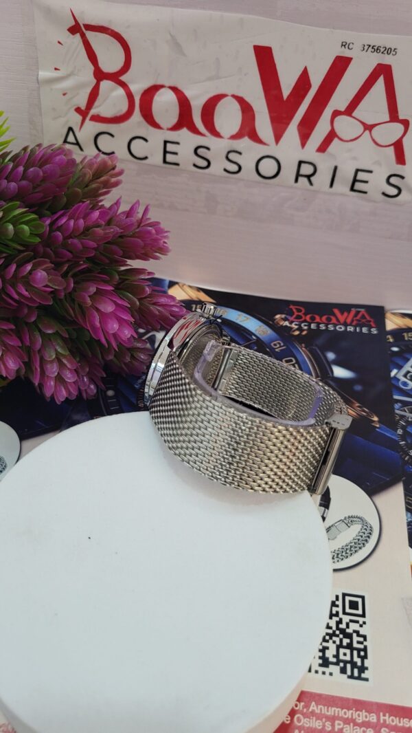 Rolex Cellini Geneve Men's Silver Mesh Band Analog Watch