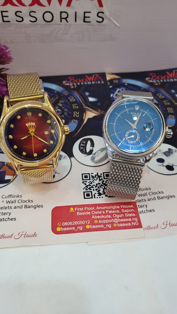 Rolex Cellini Geneve Men's Silver Mesh Band Analog Watch