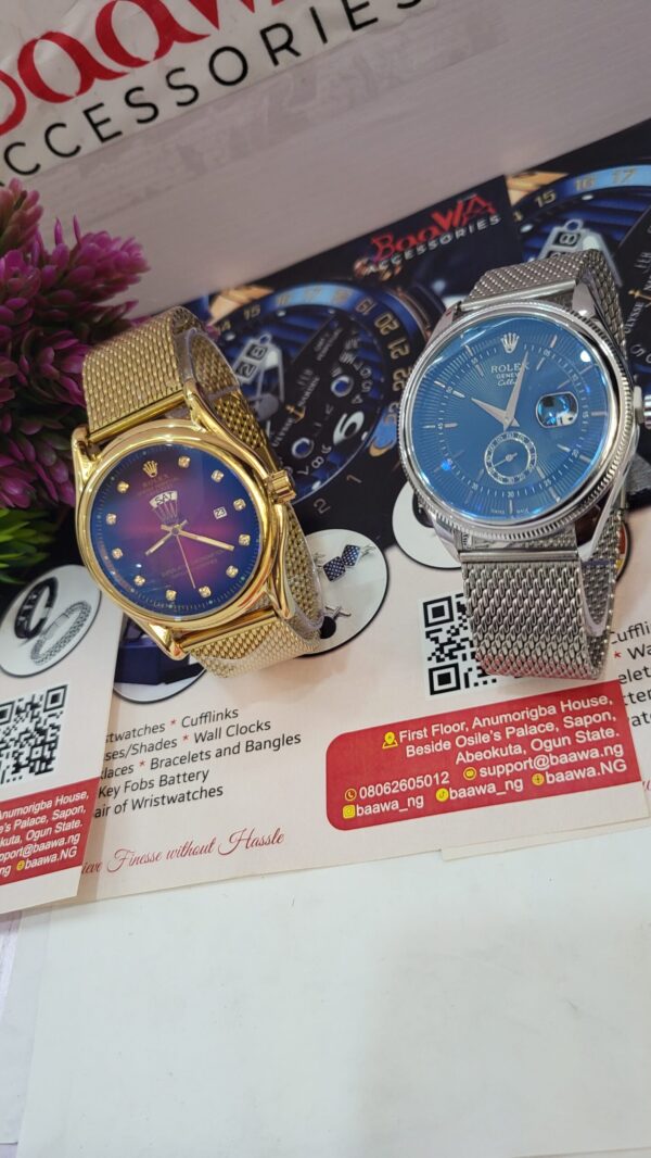 Rolex Cellini Geneve Men's Silver Mesh Band Analog Watch