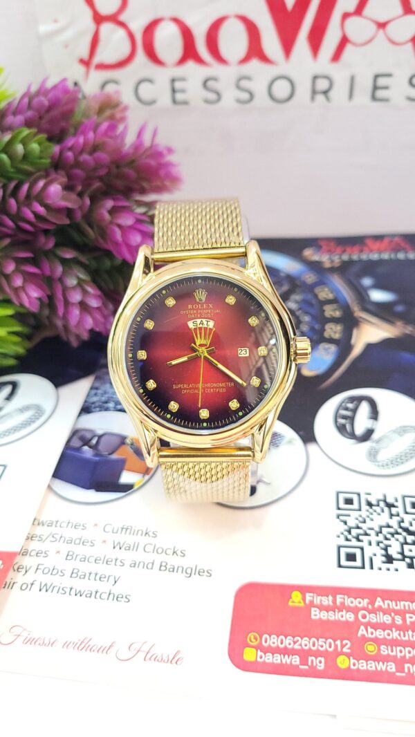 Rolex Cellini Geneve Men's Silver Mesh Band Analog Watch