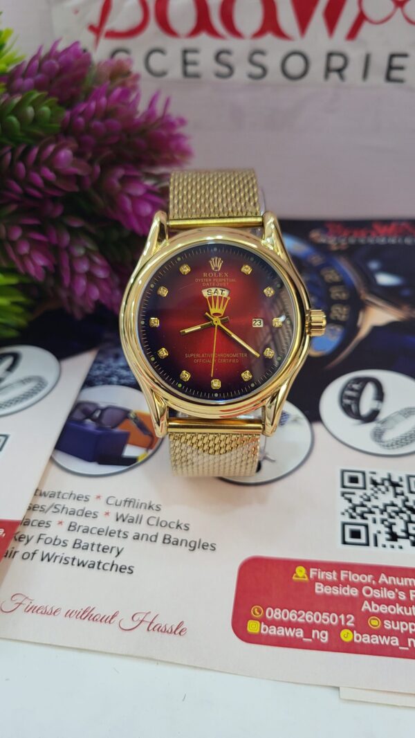 Rolex Cellini Geneve Men's Silver Mesh Band Analog Watch