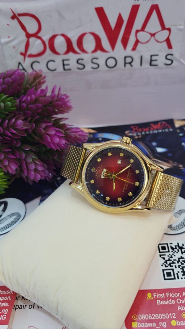 Rolex Cellini Geneve Men's Silver Mesh Band Analog Watch