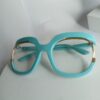 Salvatore Ferragamo Women's Bold Teal Oversized Plastic Eyeglasses SF201