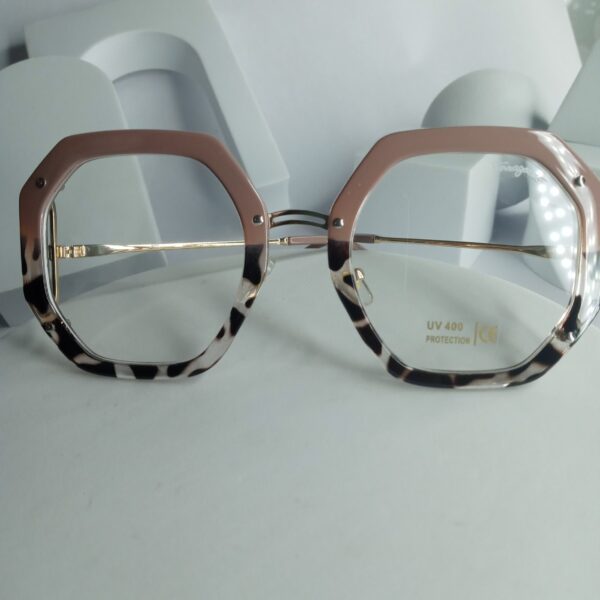 Salvatore Ferragamo Red Heptagonal UV Protection Eyeglasses