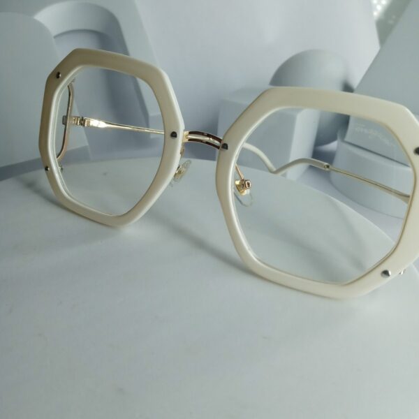 Salvatore Ferragamo Red Heptagonal UV Protection Eyeglasses