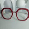 Salvatore Ferragamo Red Heptagonal UV Protection Eyeglasses