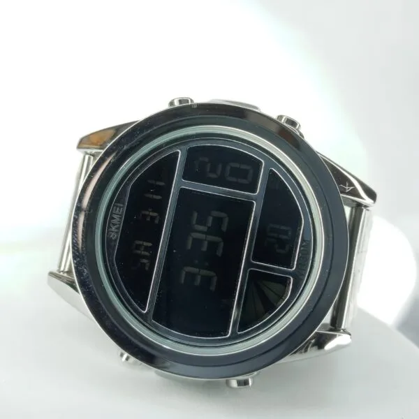 SKMEI WR30M Men's Digital Silver Stainless Steel Watch