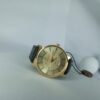 St. Alexander Men's Elegant Gold Tone Quartz Watch with Leather Strap  Date Display