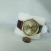 St. Alexander Men's Elegant Gold Tone Quartz Watch with Leather Strap  Date Display