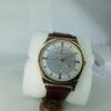 St. Alexander Men's Elegant Gold Tone Quartz Watch with Leather Strap  Date Display