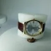 St. Alexander Men's Elegant Gold Tone Quartz Watch with Leather Strap  Date Display