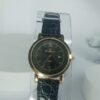 St. Alexander SA3098G Men's Gold-Tone Quartz Watch with Black Leather Strap