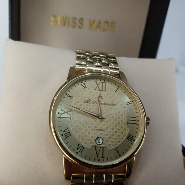 St. Alexander Gold Quartz Classic Chain Watch