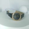 St. Alexander Women's Gold-Tone Quartz Watch with Black Leather Strap