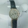 St. Alexander Women's Gold-Tone Quartz Watch with Black Leather Strap