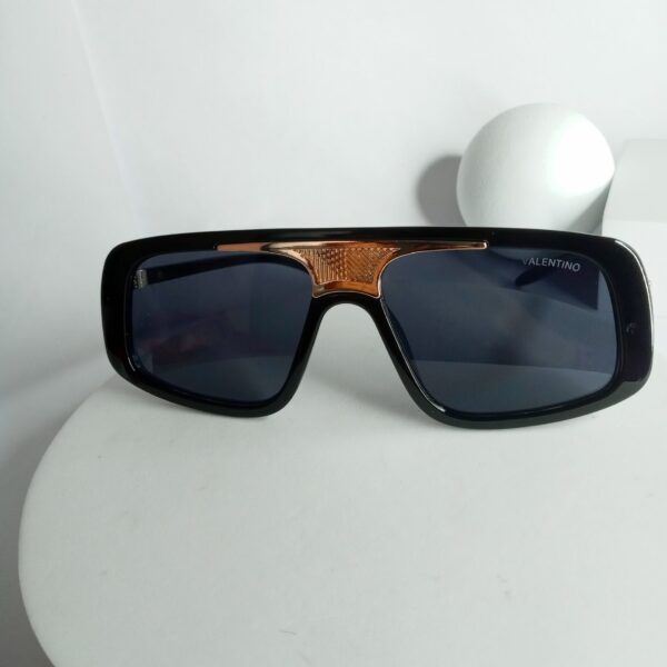 Designer Bold Square Sunglasses with Gold Bridge