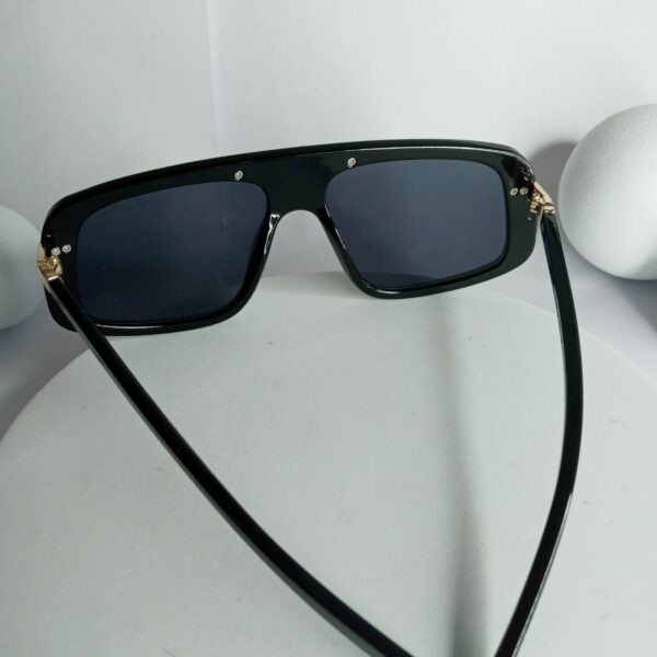 Designer Bold Square Sunglasses with Gold Bridge