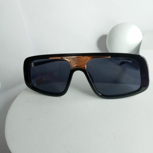 Designer Bold Square Sunglasses with Gold Bridge