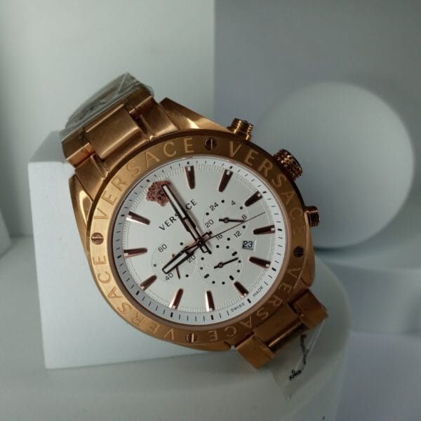 Versace Medusa Chronograph Men's Rose Gold Stainless Steel Watch