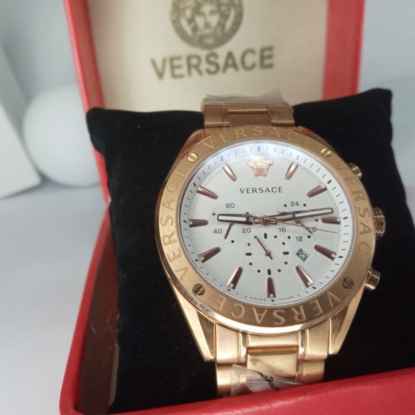 Versace Medusa Chronograph Men's Rose Gold Stainless Steel Watch