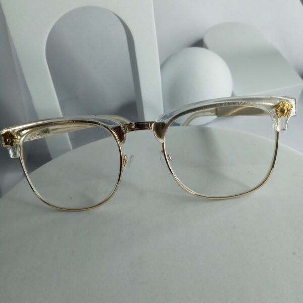 Versace Medusa Women's Semi-Rimless Eyeglasses - Clear Gold