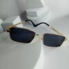 Designer Gold Rectangular UV Protection Sunglasses - view 3