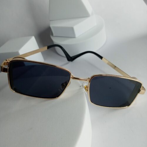 Designer Gold Rectangular UV Protection Sunglasses