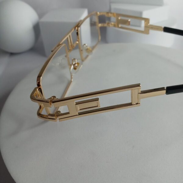 Versace S23 Gold Rectangular Eyeglasses