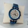 Versace Men's Blue  Rose Gold Chronograph Stainless Steel Watch
