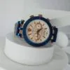 Versace Men's Blue  Rose Gold Chronograph Stainless Steel Watch
