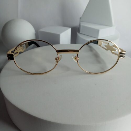 Versace VE63 Gold Oval Metal Frame Eyeglasses