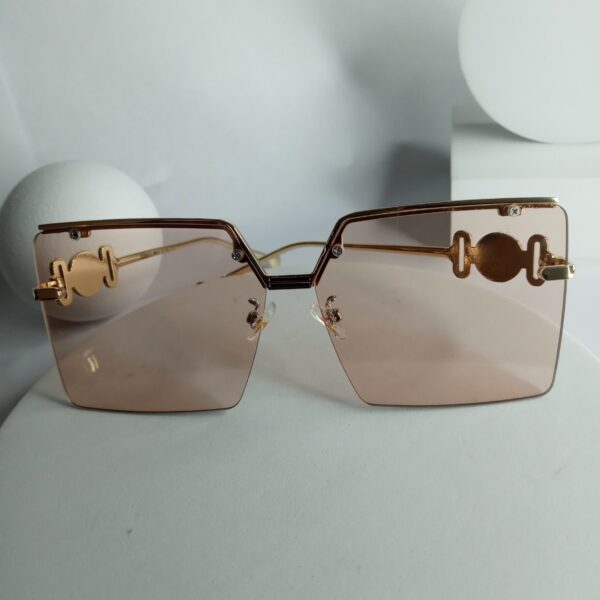 Versace Rimless Rectangle Tinted Sunglasses