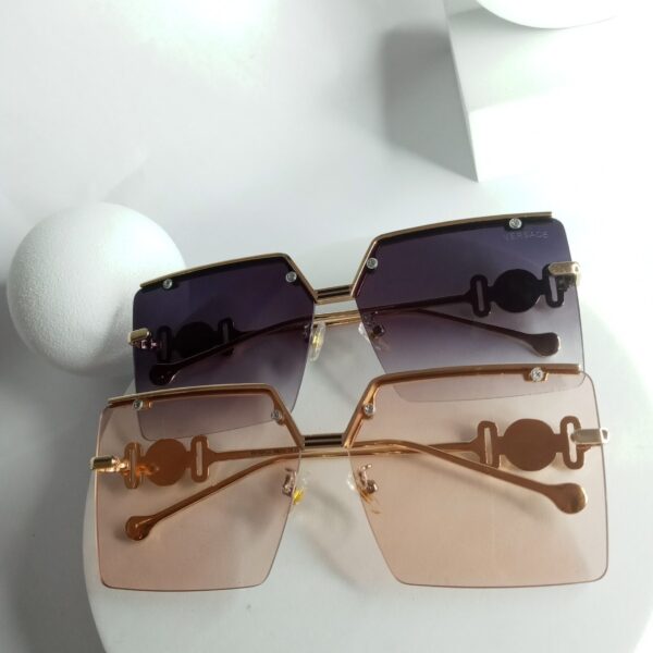 Versace Rimless Rectangle Tinted Sunglasses