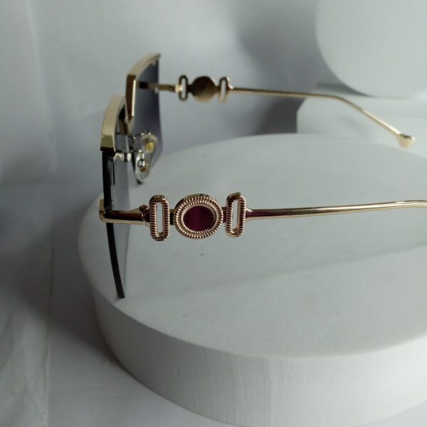 Versace Rimless Rectangle Tinted Sunglasses