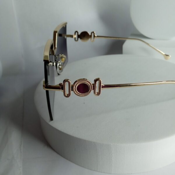 Versace Rimless Rectangle Tinted Sunglasses