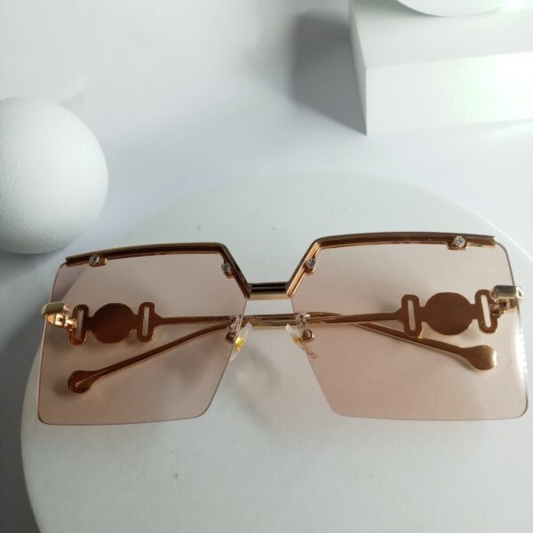 Versace Rimless Rectangle Tinted Sunglasses