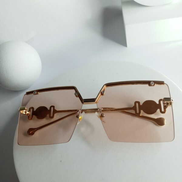 Versace Rimless Rectangle Tinted Sunglasses