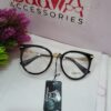 Versace Black  Gold Rounded Cat-Eye Eyeglasses Frame