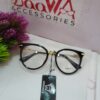 Versace Black  Gold Rounded Cat-Eye Eyeglasses Frame