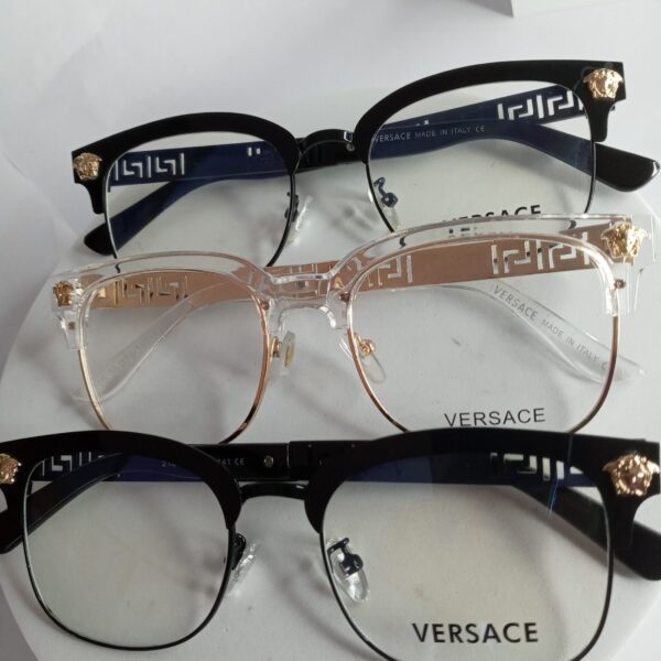 Versace Men's Clear Frame Gold Medusa Eyeglasses