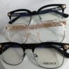 Versace Men's Clear Frame Gold Medusa Eyeglasses