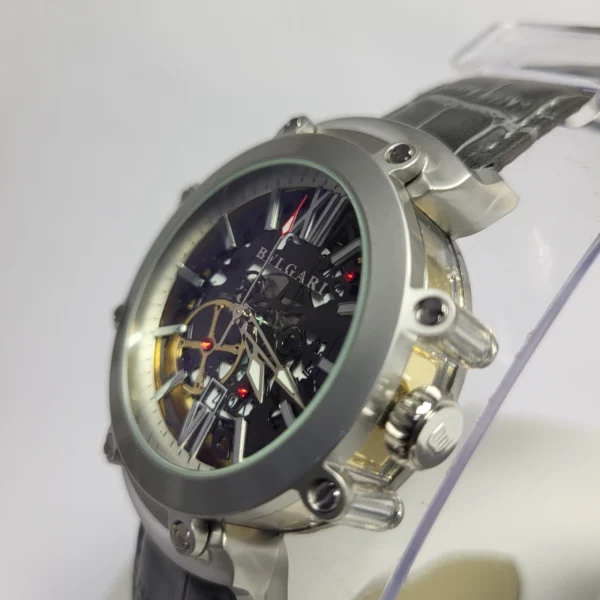 Bulgari 9007 Men's Skeleton Automatic Stainless Steel Watch
