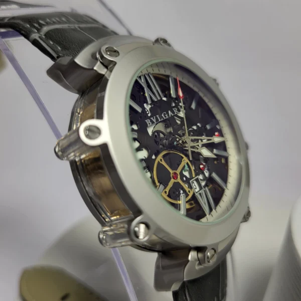 Bulgari 9007 Men's Skeleton Automatic Stainless Steel Watch