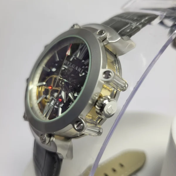 Bulgari 9007 Men's Skeleton Automatic Stainless Steel Watch