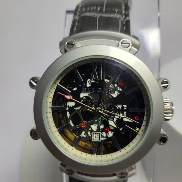 Bulgari 9007 Men's Skeleton Automatic Stainless Steel Watch